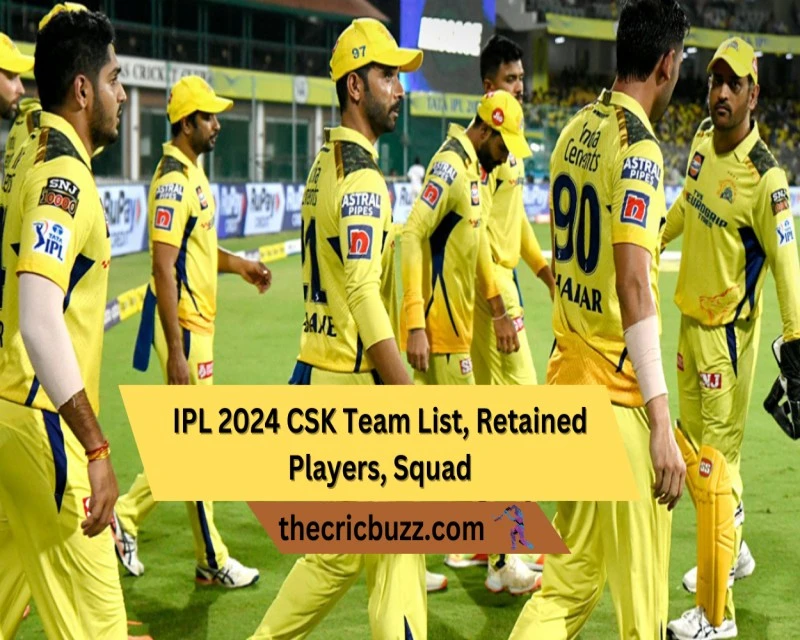 IPL 2024 CSK Team List, Retained Players, Squad 