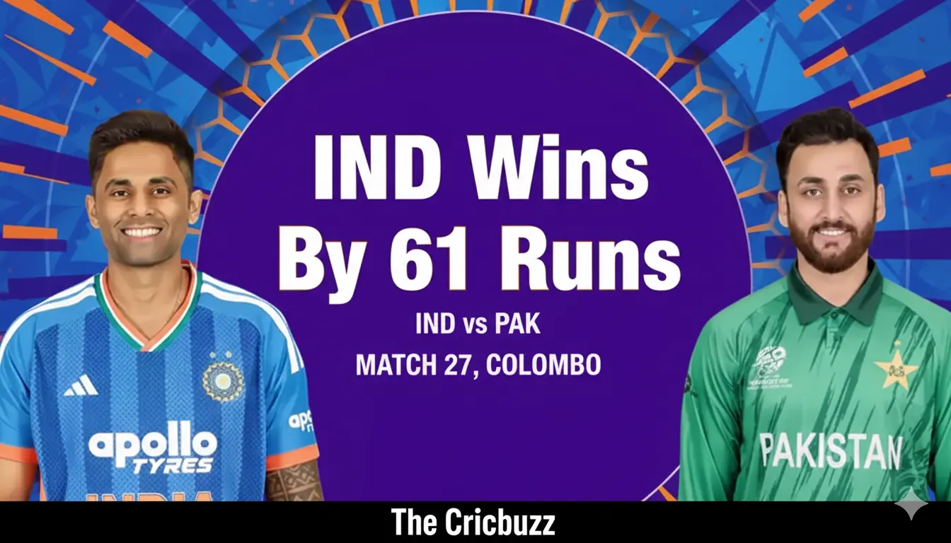 IND vs PAK T20 World Cup 2026 Match Report