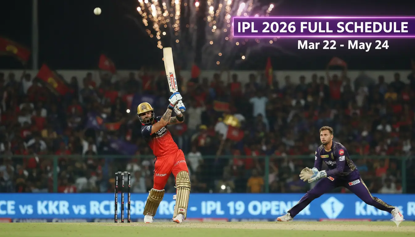 IPL 2026 Full Match Schedule: Every Fixture from Opener to Final