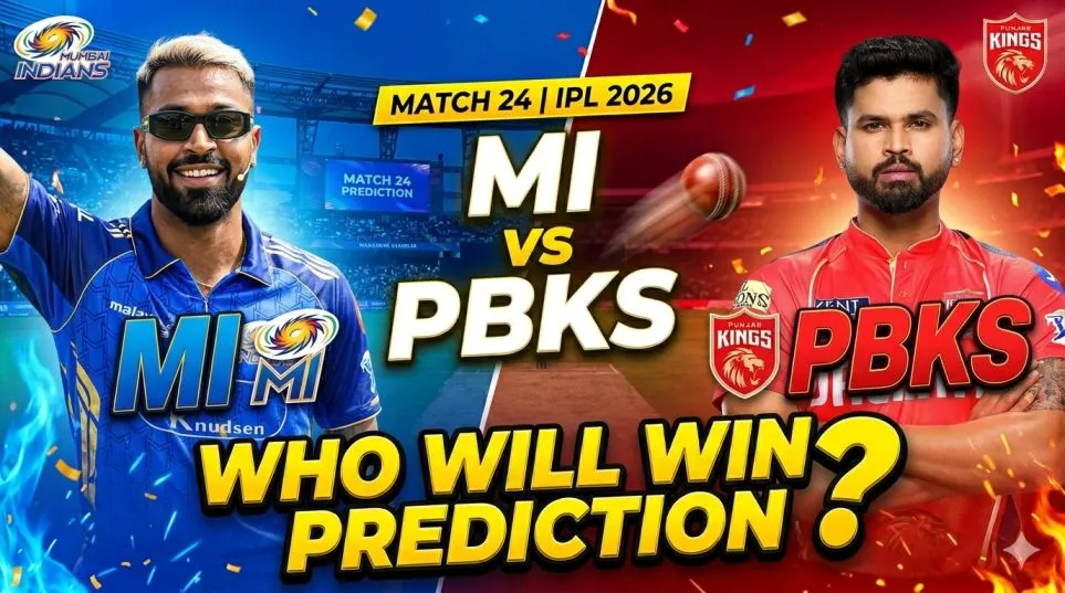 IPL 2026 MI vs PBKS Today Match Prediction: Who Will Win Match 24?
