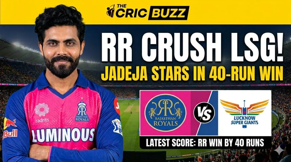 RR vs LSG Cricket Score Today: Royals Crush LSG by 40 Runs as Jadeja Stars
