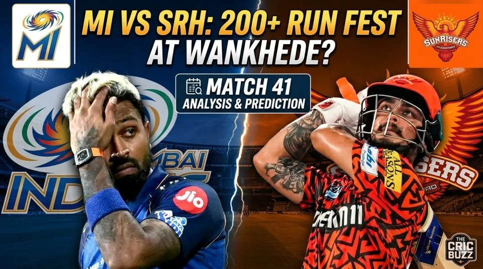 MI vs SRH Prediction: Who Wins the 200+ Run Fest at Wankhede? Match 41 Analysis?