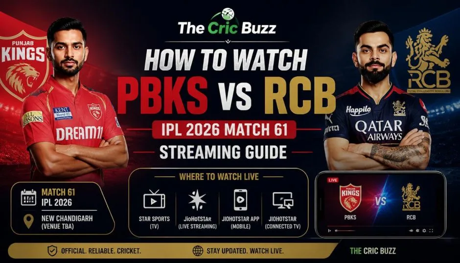 PBKS vs RCB Live Streaming Guide – IPL 2026 Match